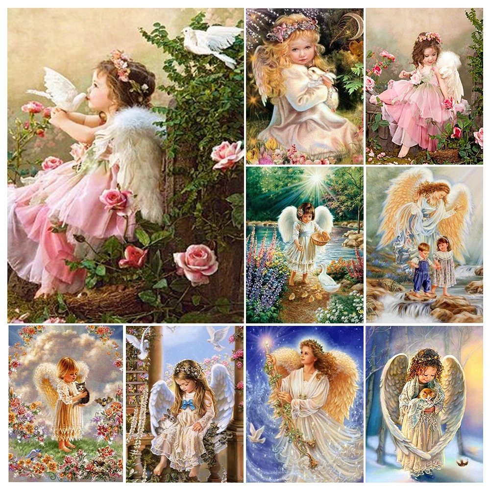

5D DIY Full Square/Round Diamond Painting Beautiful Girl Angel Picture Diamond Embroidery Rhinestone Mosaic Home Decoration Gift