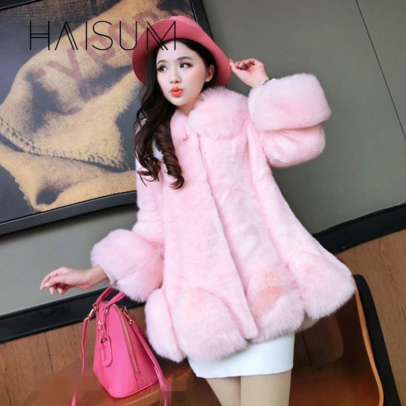 Женское пальто из искусственного меха теплое зимнее 3 видов лисьего короткий