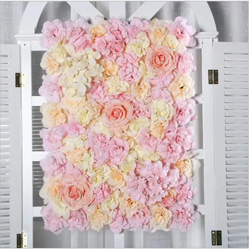 

Декоративные цветочные панели для цветочной стены ручной работы с искусственными шелковыми цветами для свадебного настенного декора для детского душа вечерние фоны