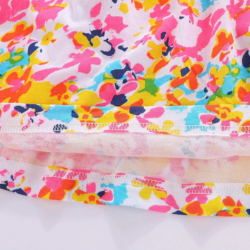 LittleSpring Tollder Girls Sleeveless Vest Dress Floral Print Holiday Sweet | Детская одежда и обувь