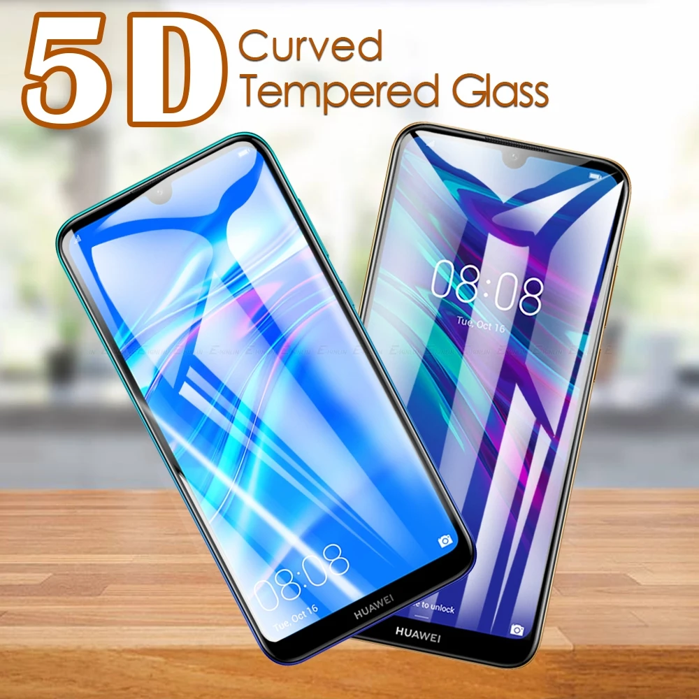 

5D изогнутое полное покрытие закаленное стекло для HuaWei Y7p Y5 Y6 Y7 Pro Prime 2018 Y9 2019 Y9s Защитная пленка для экрана