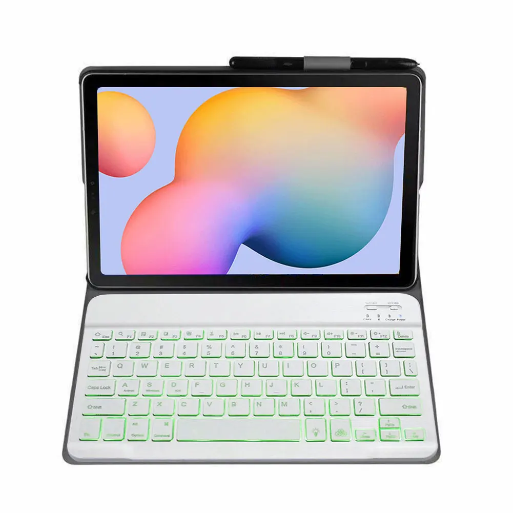 

Case for Samsung Galaxy Tab S6 Lite 10.4 Keyboard Case P610 P615 Cover Bluetooth Keyboard with Pen Holder PU Leather Stand Case