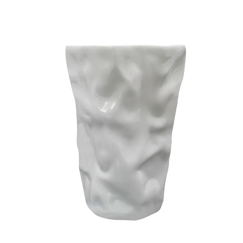

Creative Art Design Crumpled Coffee Mug BPA Lead Free Bone China White Origami Canecas Tazas Para Cafe Lemonade Coffe Cup Xicara