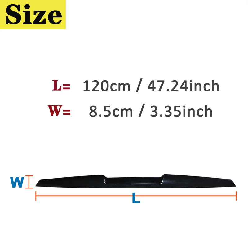 Универсальный блестящий черный спойлер для багажника 1 2 м/120 см задний гонок