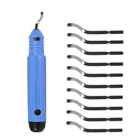 1 Набор инструментов, пластиковый карманный нож с фиксированной ручкой для заусенцев, нож для обрезки, скребок, резак для кромок, лезвия NB110, обрезка, резак с головкой для удаления заусенцев