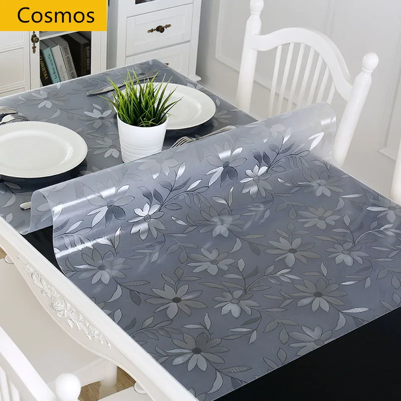 Фото ПВХ скатерть водонепроницаемая прозрачная коврик для стола кухонный узор