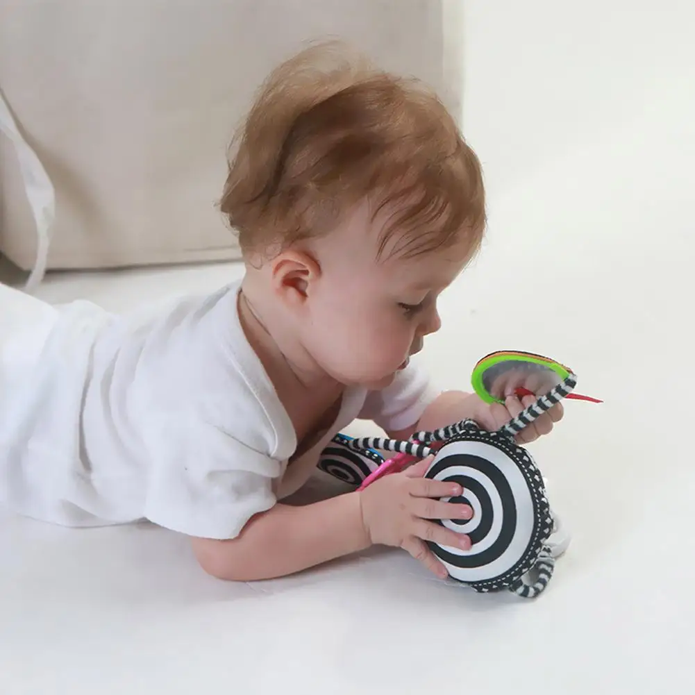 Baby Rattles Stroller Pendant Cartoon Appease Toy Crib Hanging Toys Ring Bell Look at and Know Yourself in the Safety Mirror | Игрушки и
