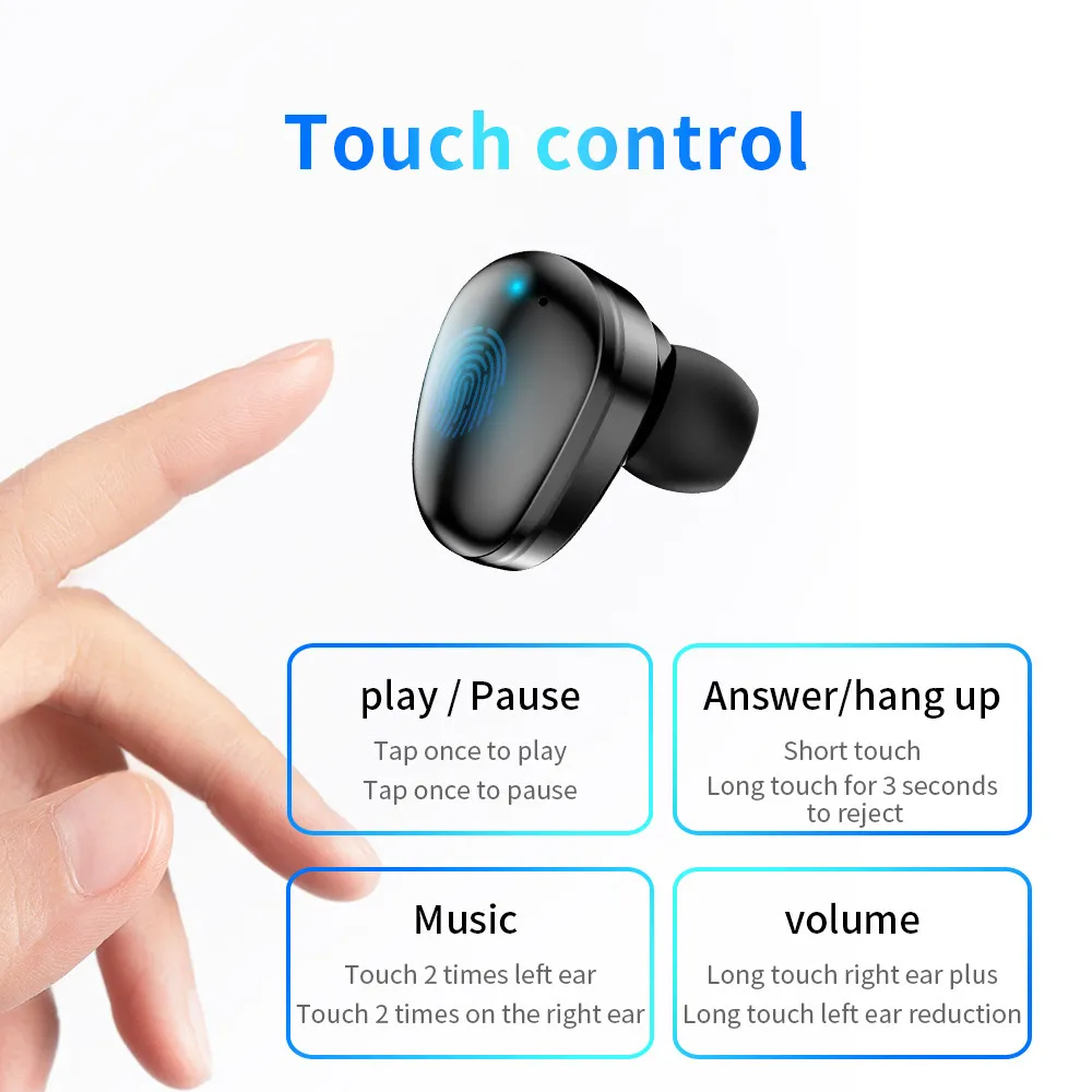 

Wireless Earphones TWS Bluetooth 5.0 Earphones In Ear Stereo Sports Waterproof With LED Digital Display For Smart Phone New