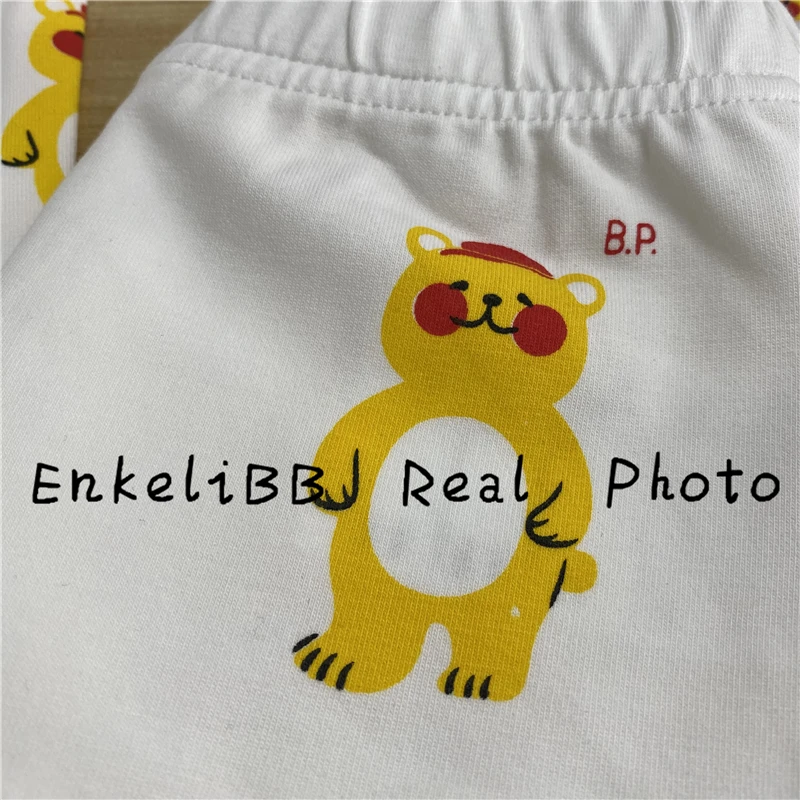 Корейские Детские пижамные комплекты Bebe De Pi* комплекты зимней одежды для сна с милым медведем для малышей комплекты одежды наивысшего качества для малышей брендовая одежда