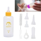 Набор бутылочек для кормления домашних животных, жидкость для выдавливания 60 мл, для щенков, котят, бутылочка для кормления с иглами, сменная мини-соска для собак и кошек