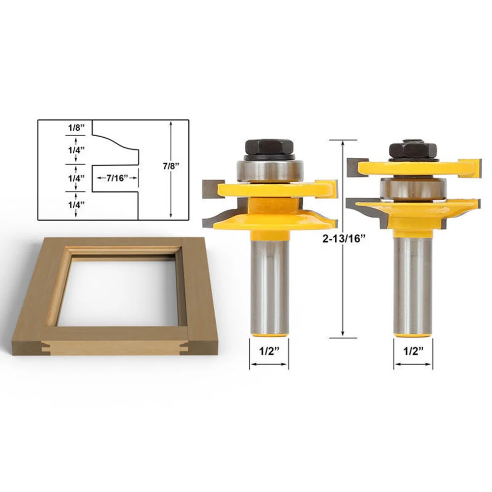 

DIY Router Bit 20*11*6cm 3pcs/set 3 Bit Door Milling cutter Set + Double-sided