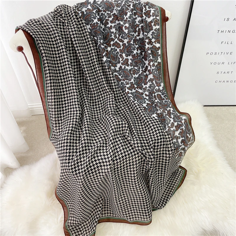 Вискозный хлопковый шарф хиджаб для женщин с принтом пейсли, мягкий, теплый, подходит для осени и зимы, пляжный платок, фуляр для головы, бандана 2022 года.