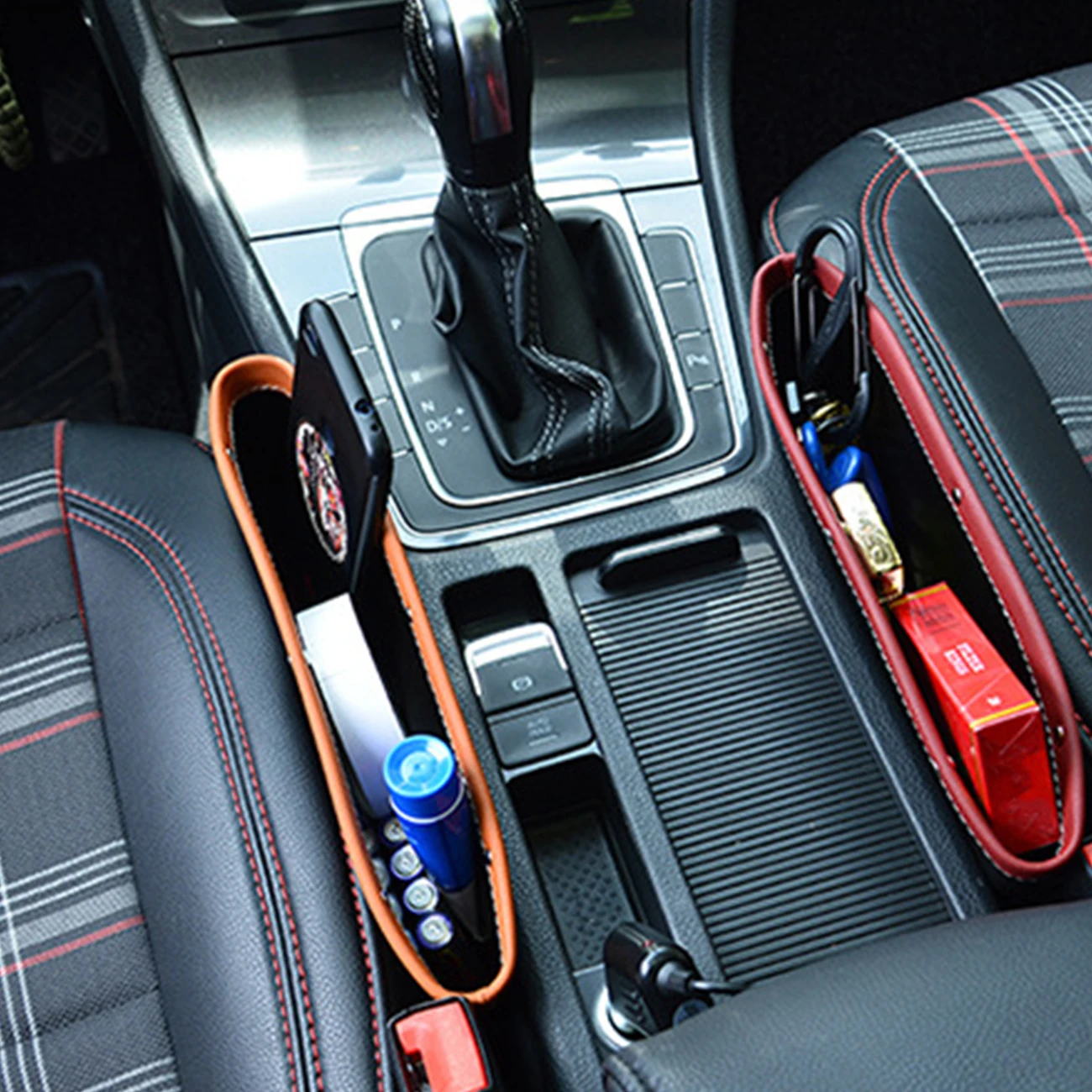 

1PC Seat Gap PU Case Storage Bag Car Organizer Artificial Leather Car Seats Gap Bag Car Accessories High Quality Storage Bag