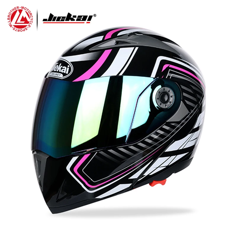 Мотоциклетный шлем Jiekai 105 с двойным козырьком в горошек | Автомобили и мотоциклы
