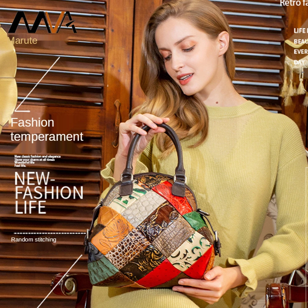

2021 new leather fashion shoulder bag ethnic style handbag