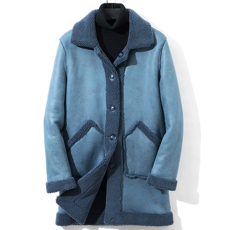 2020 Европейский Стиль Для мужчин s искусственный мех Ветровка зимние размера плюс