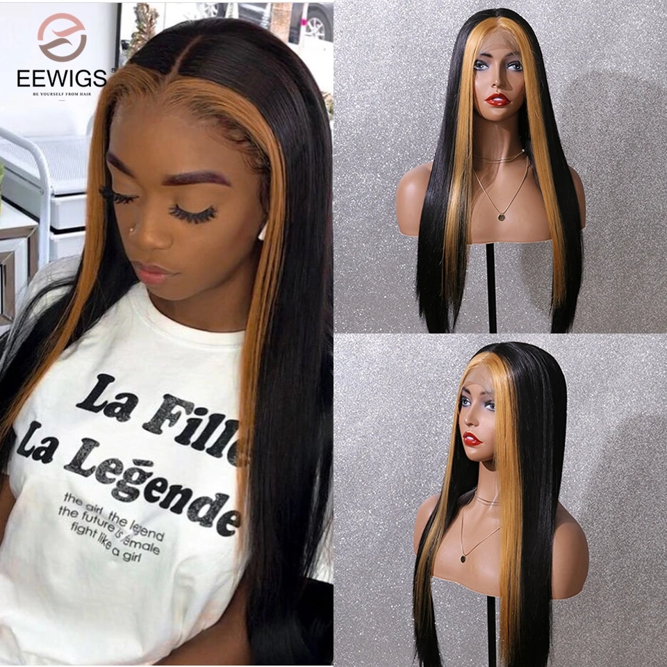 EEWIGS фиолетовый подсвечивающий парик термостойкие синтетические кружевные