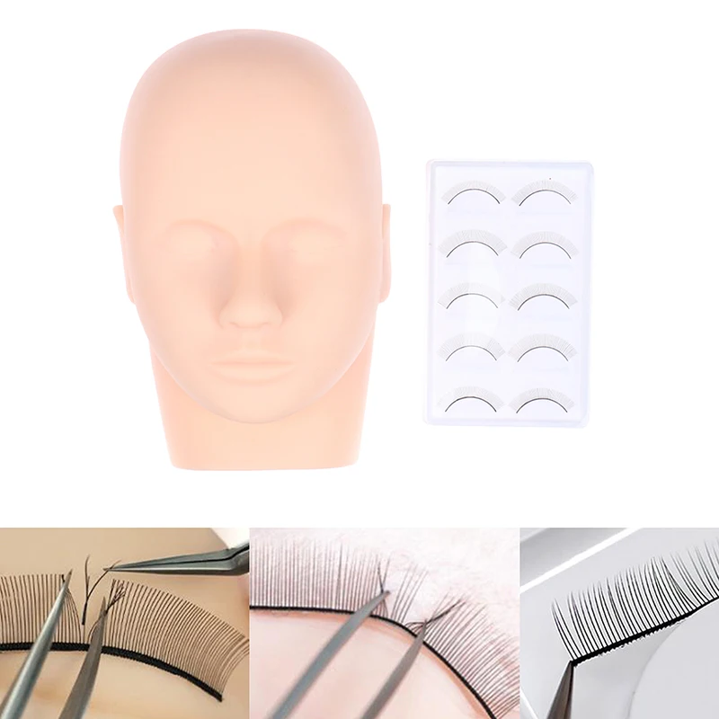 

Training False Eyelashe Handmade Practice Silicone Mannequin Model Head Beginner Training Set Practicing Eyelash Extension Tools