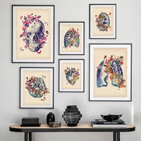 flower anatomy medical brain heart lung kidney wall art canvas painting nordic posters and prints wall pictures for doctor decor