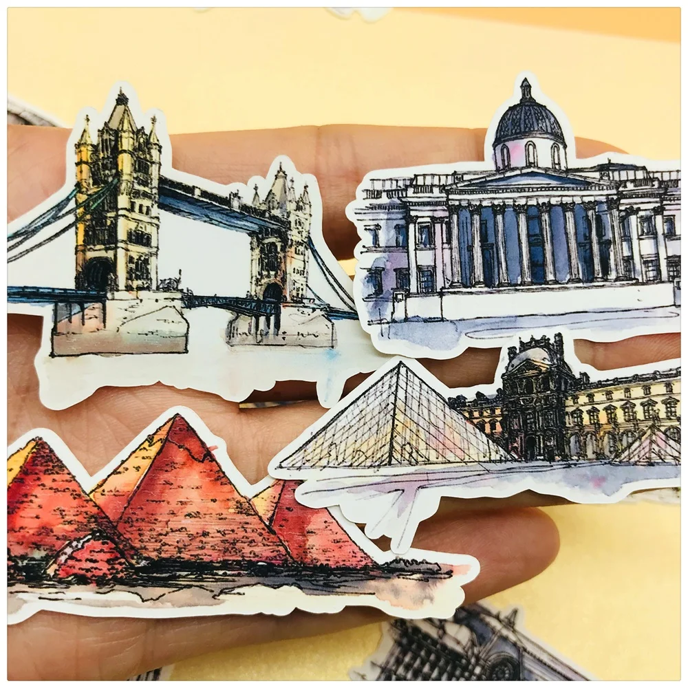 42 звёздочки винтажные дорожные всемирно известные строительные наклейки