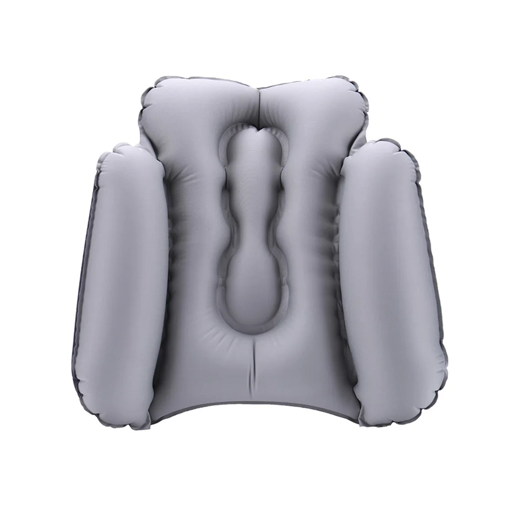 Portable Air Inflatable Waist Pillow Press Cushion Leisure Office Chair Travel Pillow Support Lower Back Cushion Storage Bag New