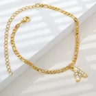 A-Z анклет с буквами для мужчин с украшением в виде кристаллов первоначального ножные браслеты для женщин Золотая цепь из нержавеющей стали, Парные браслеты для ног Ювелирные изделия Bff подарки