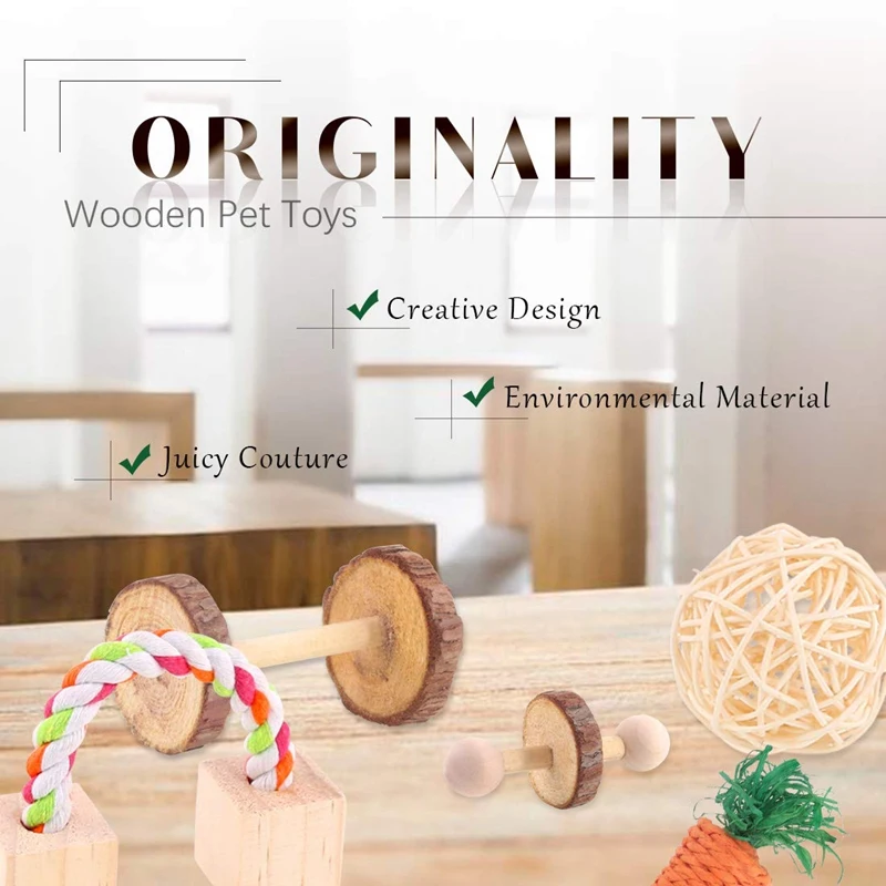 Хомяк жевательные игрушки включают гантели Колокольчик для занятий роликом