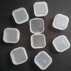 20 шт. квадратная мини-прозрачная пластиковая коробка для хранения с крышками для мелких предметов M2EA