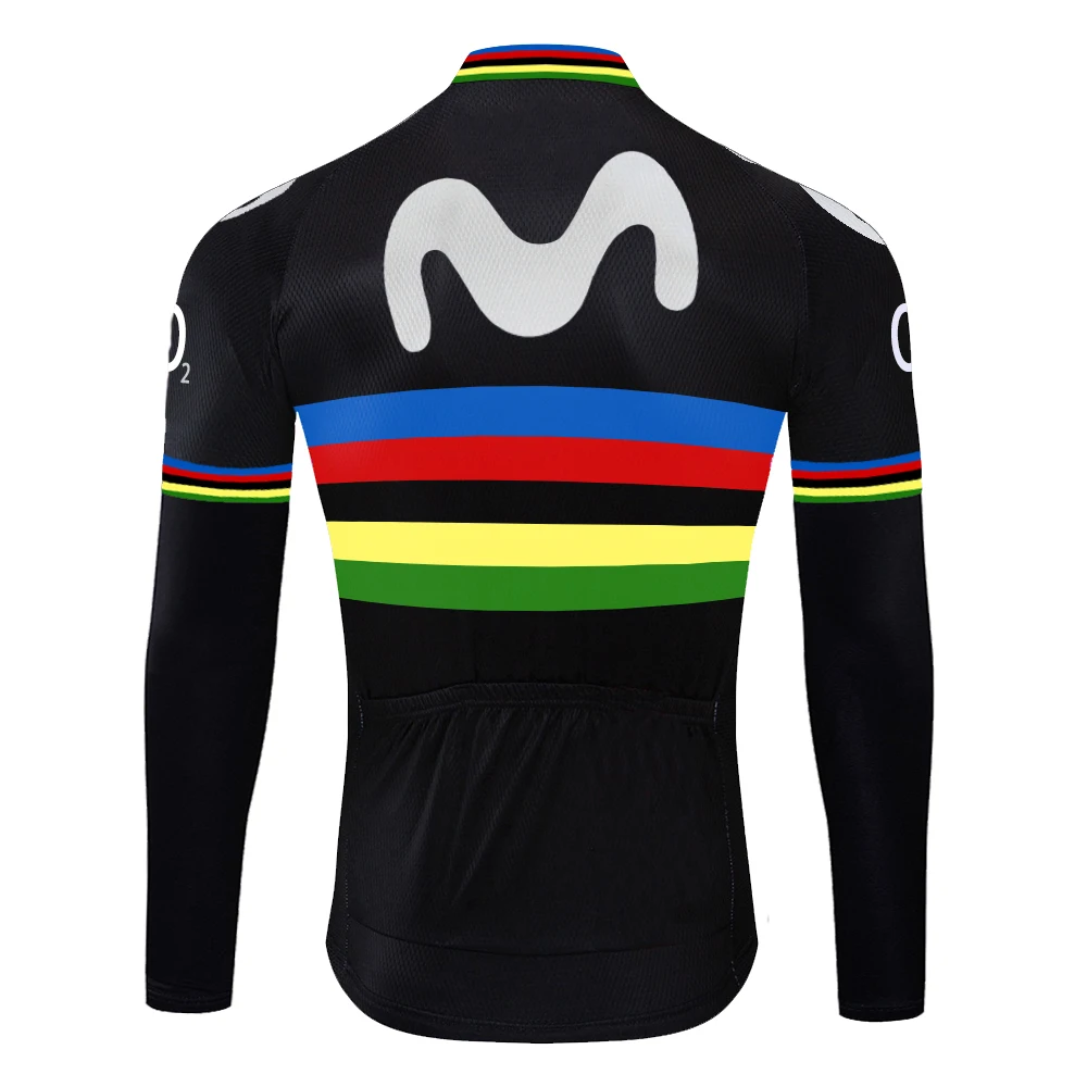 Новая велосипедная Джерси movistar с длинным рукавом летняя спиральная рубашка