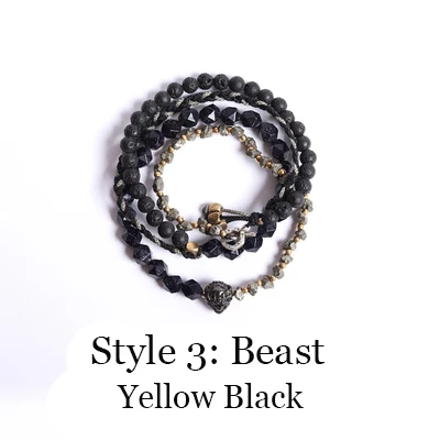 Beast-Silver Black Лава камень Рок Камень Синий Песчаник S925 Богемия браслет для мужчин плетеный шлем Лев Спартанский смелые бои наручные ювелирные изделия унисекс - Окраска металла: Beast-Silver Black