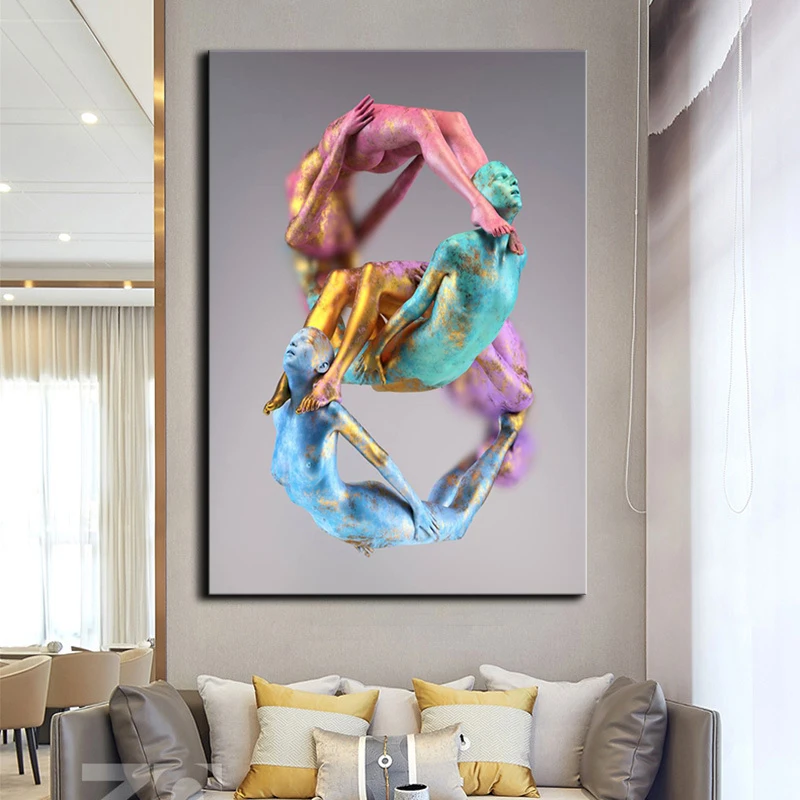 

Modern Art Home Decoration Figure Statue Canvas Painting Print Abstract Poster and Prints Wall Art Picture for Living Room Decor