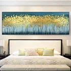 Абстрактный золотой с рисунком дерева холст настенные художественные плакаты и принты Масляная картина без рамки для Гостиная домашний декор