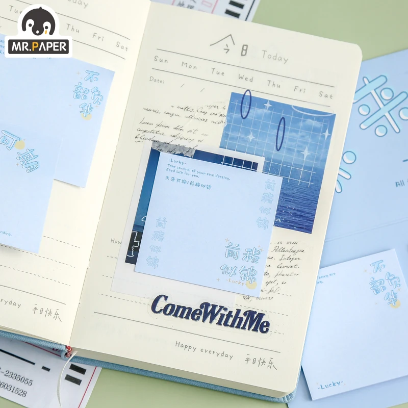 

Mr.Paper 60 Pcs/set 4 Designs Beautiful Expectation Series Ins Style Memo Pads Self-Adhesive Hand Account DIY Decor Stickers