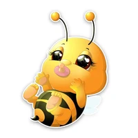 New Lovely Honey Bee Baby Car Sticker Warning Cover scratches Car-Sticker Decals for Bumper Other Vehicle KK1712cm