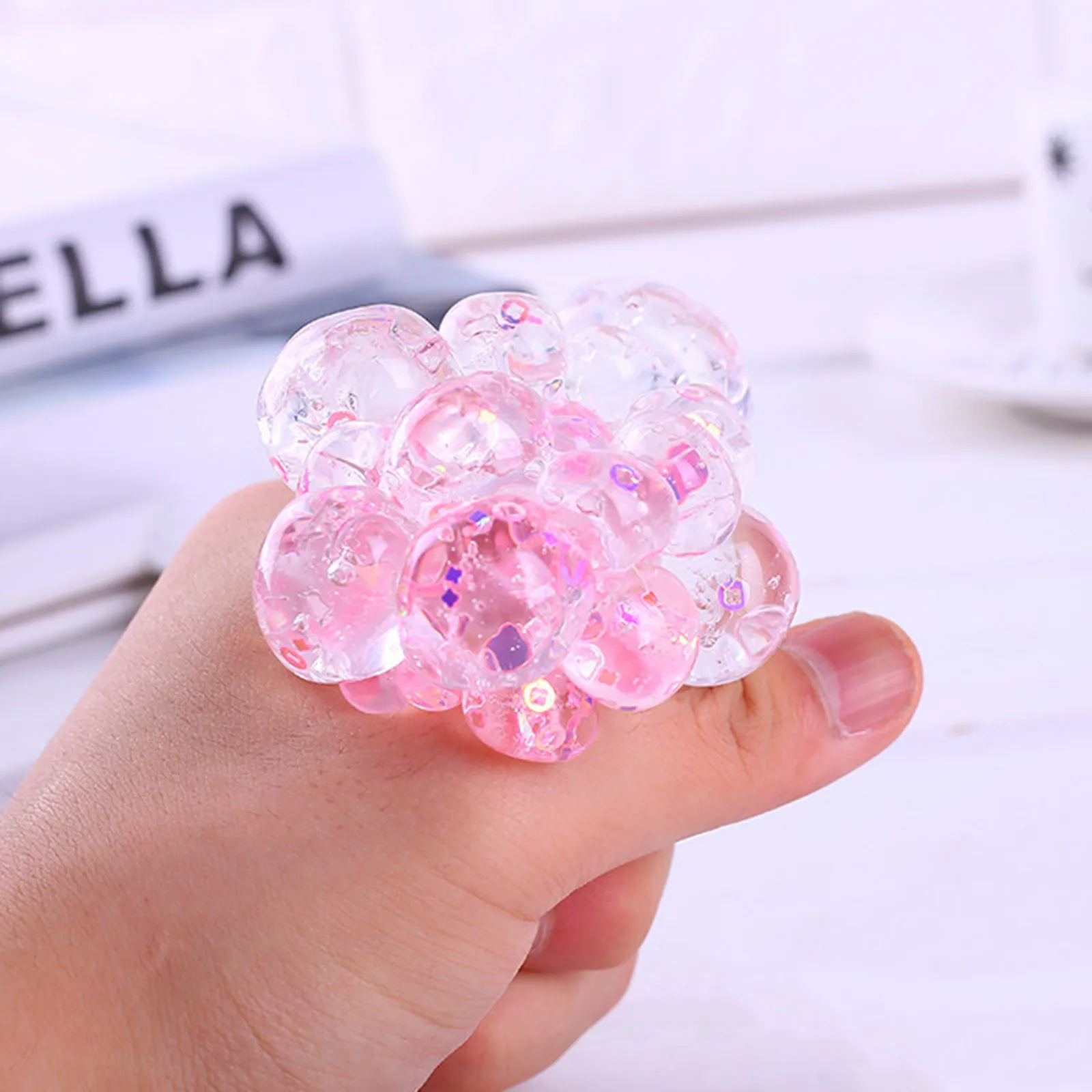 

Сжимаемый Радужный сетчатый мяч для снятия стресса, светящиеся сжимаемые игрушки в виде винограда, снятие беспокойства, снятие стресса, инт...