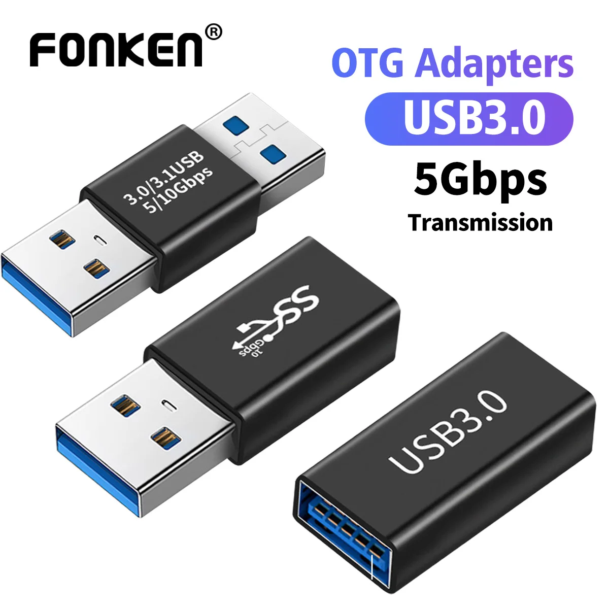 USB3.0 Connector USB To Adapter 5Gbps Gen1 Male to Female Converter SSD HDD Cable Extender 3.0 Extension Plug | Компьютеры и офис