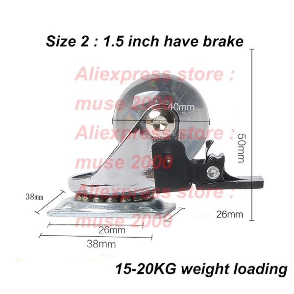 1 5 2 дюймовый ролик для офисного стула кресла прозрачный полиуретановый черный и