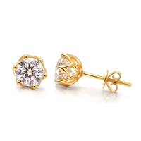 hiphop 0 3 1 carat d color moissanite earrings for women genuine 18k gold gra moissanite stud earrings screw back birthday gift
