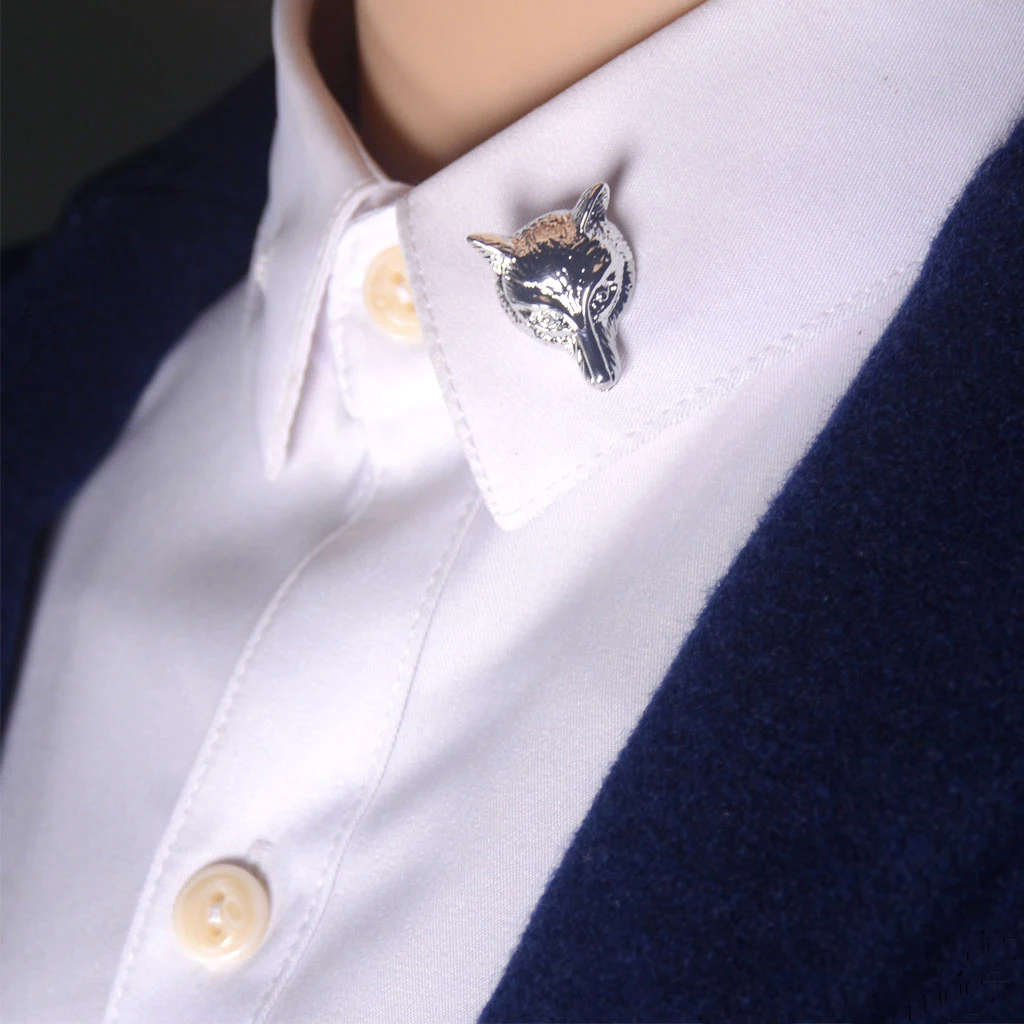 

SAVOYSHI Fashion Silver color Fox Brooch pin for mens Lapel Pin animal Accessories for Womens Dress Hats Bags