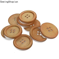 30pcs 25mm 4 holes round wood hand sewing buttons for kids clothes scrapbooking decorative wooden botones handicraft accessories