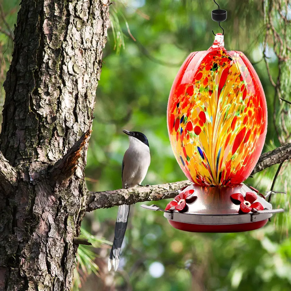 Стеклянная Металлическая Птица Колибри бутылка для подачи воды Висячие кормушки