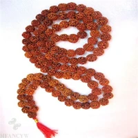 18 20mm rudraksha bracelet gemstone yoga unisex veins colorful men tibet silver pray mala