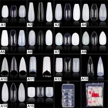 Популярные 100 штук, 200 штук, 500 штук балерины на шпильках, круглые квадратные накладные Типсы для маникюра, накладные ногти