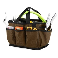 garden tool bag high capacity storage bags multi pocket brown portable oxford cloth tool storage container tools organizer