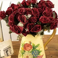 1bouquet12heads european style room decor romantic french artificial rose flowers valentines day gift holding flowers