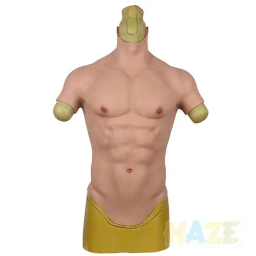 

Crossdresser Silicone Fake Male Chest Belly Muscle Enhancer Body Suit Half-Lengt Halloween Cosplay Costume Unisex