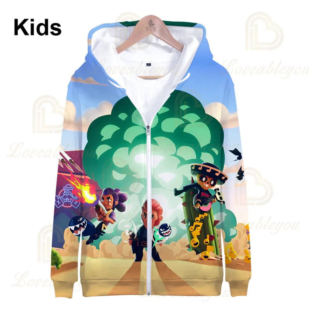 

Shelly and Kids Star, Leon Tops Men 2021 Boys Girls Crow Shoot Game 3D Print Hoodie Sweatshirt Harajuku Clothing