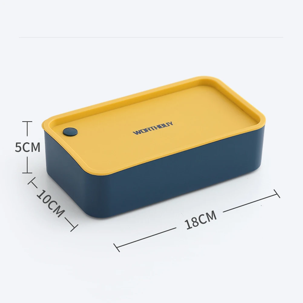 

720ML Bento Box Portable Lunch Box Removable Divider BPA-Free Microwave Bento Box Leakproof with Flatware Two grid Lunch Box
