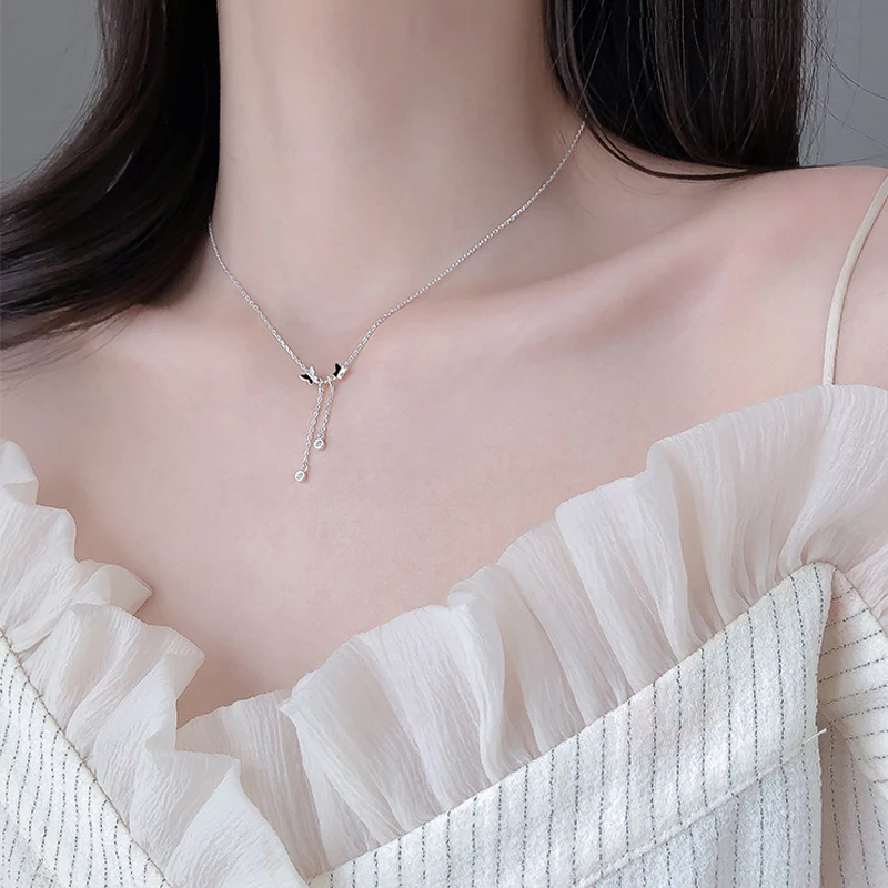 Модное ожерелье с подвеской-бабочкой из фианита для женщин чокер ошейник