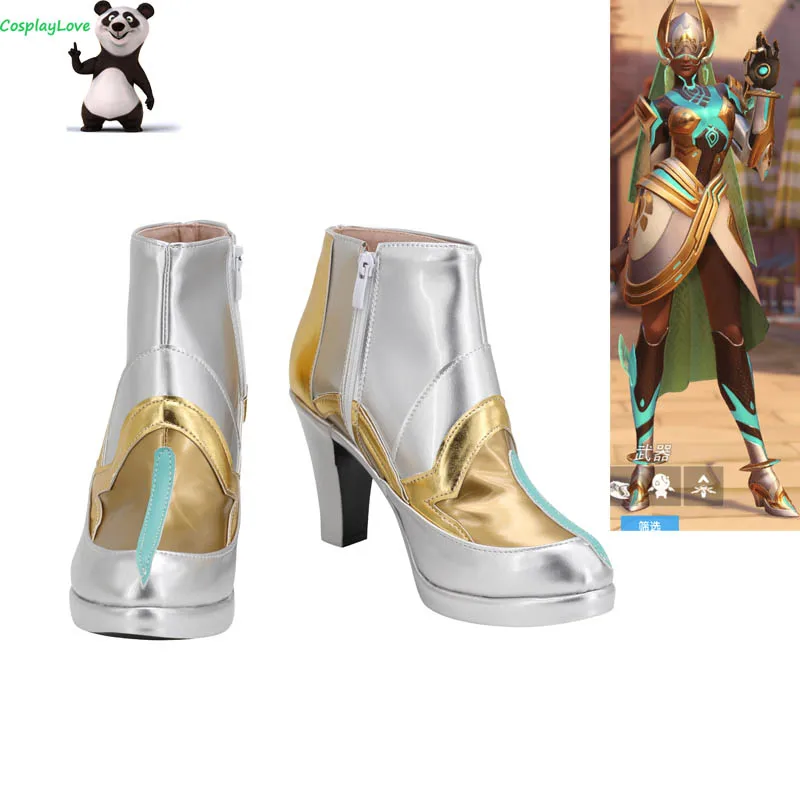 Серебристые ботинки для косплея, персонализированные кожаные длинные ботинки для рождества и Хэллоуина Серебристые ботинки для косплея, персонализированные кожаные длинные ботинки для рождества и Хэллоуина